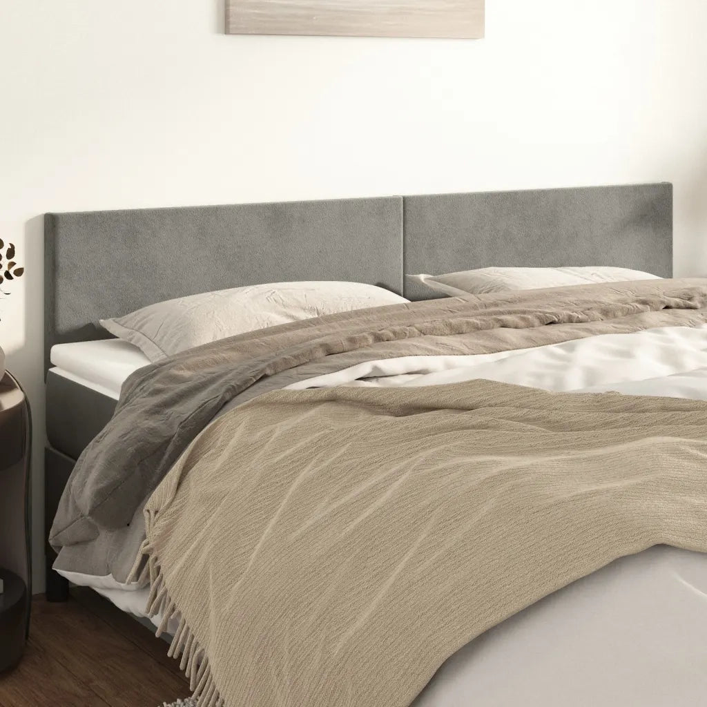 Testiera | Testata Grigio Chiaro 180x5x78/88 cm in Velluto