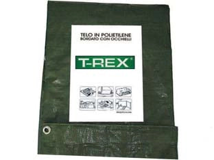 TELO OCCHIELLATO BORDATO CON ANGOLI RINFORZATI 150 GR. MEDIO  mt.5x6  gr.150 al mq.  colore verde/blu    TREX