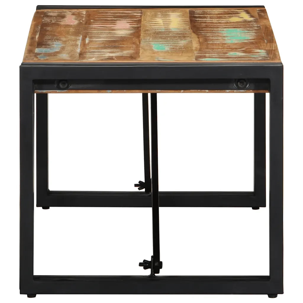 Tavolino Salotto Multicolore 80x40x35cm Legno Massello Recupero