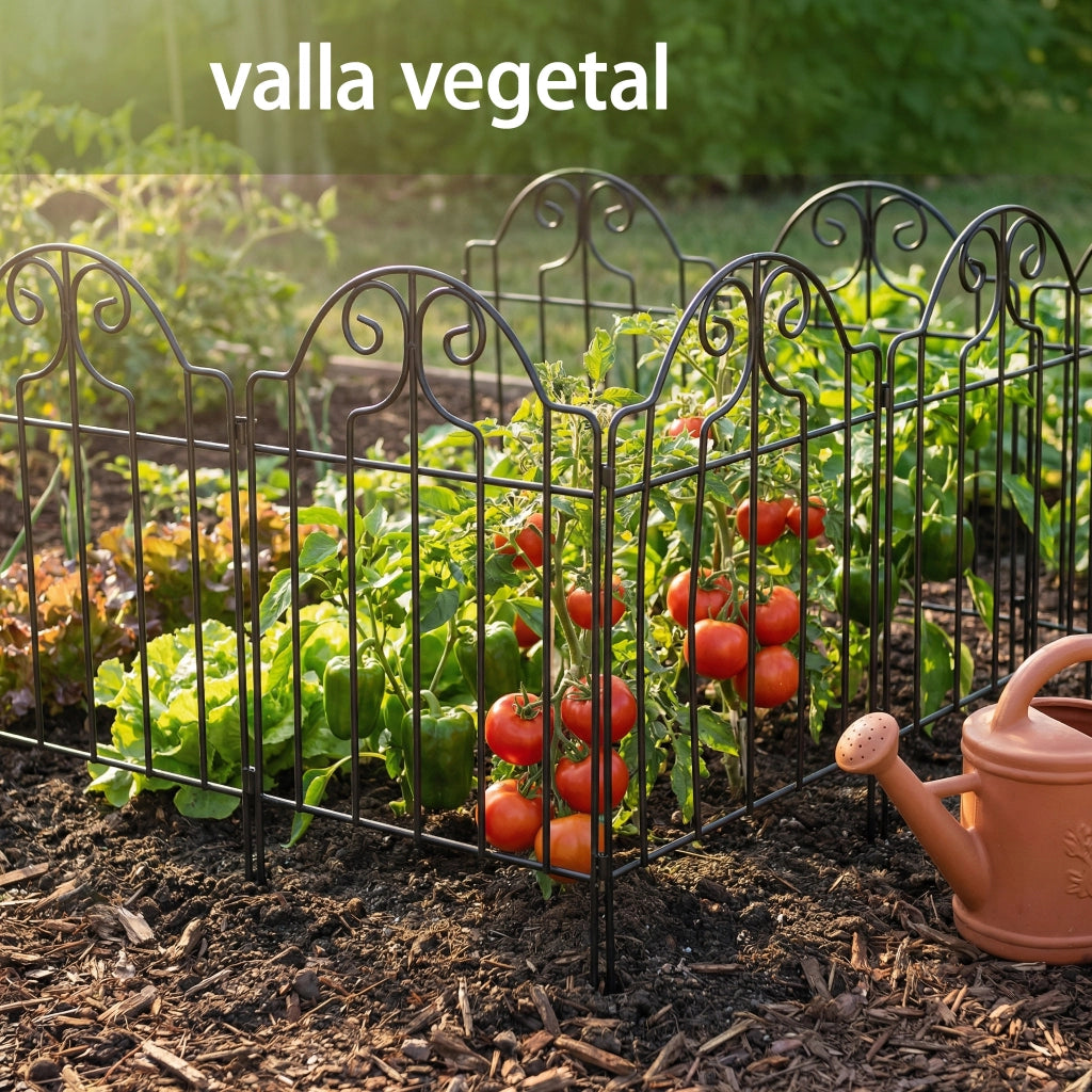 Set 4 Vallas Giardino in Metallo ¨C zephmum ¨C Nero 125x57 cm