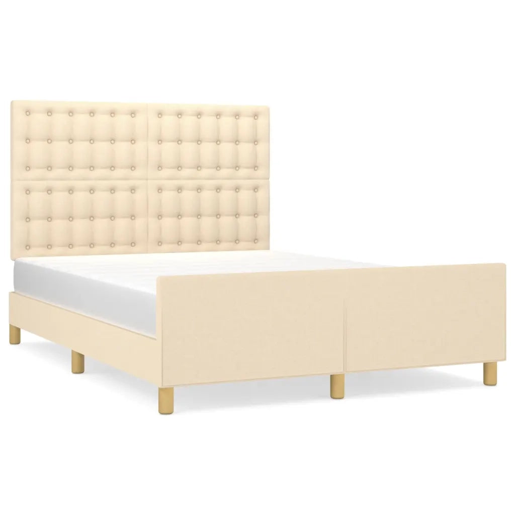 Giroletto senza Materasso Crema 140x200 cm in Tessuto