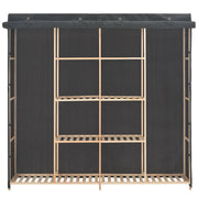 Armadio Grigio 173x40x170 cm in Tessuto 248199