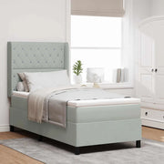 Letto a molle con materasso Grigio chiaro 90 x 200 cm Velluto 3343796