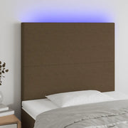 Testiera a LED-Testata con LED Marrone Scuro 100x5x118/128 cm in Tessuto 559433