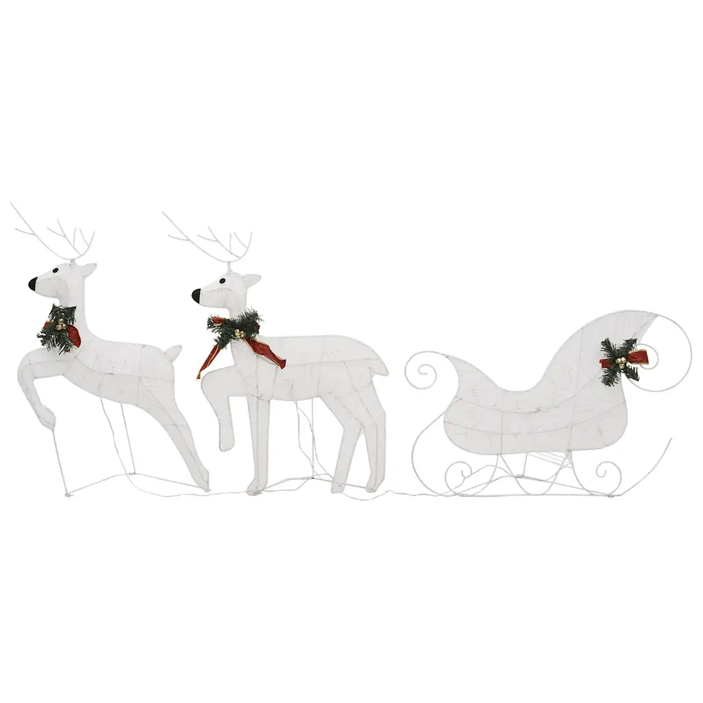Renne e Slitta di Natale Decorazione Esterni 60 LED Bianco CFW7774295
