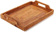 Piatto da tavola a intrecciatura di rattan - adatto per colazione e bevande - 1 pezzo - marrone - rattan - 37 cm