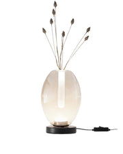 Lampada da Tavolo Tully LED 7W con Struttura in Metallo e Vetro Borosilicato Cognac, Regolazione Touch e CCT 2700K/3000K/4000K - Tully