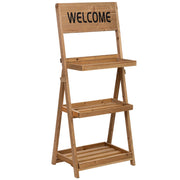 Scaffale espositivo in legno con 3 ripiani marroni 48x32x100h cm
