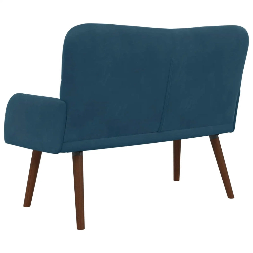Sofa a Due Posti Blu 115 x 61 x 87 cm Velluto