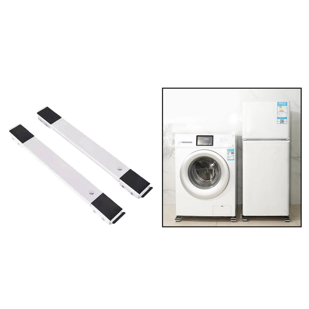 Trade Shop - Set 2 Piastre Basi Staffe Supporto Con Ruote Per Spostare Frigorifero Lavatrice -