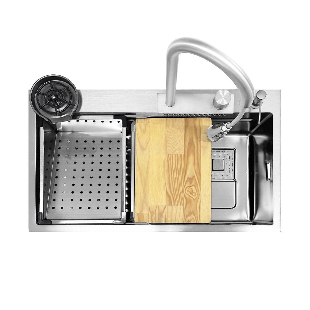 Lavello incasso SA3541 una vasca 75x45 cm. completo di accessori colore inox