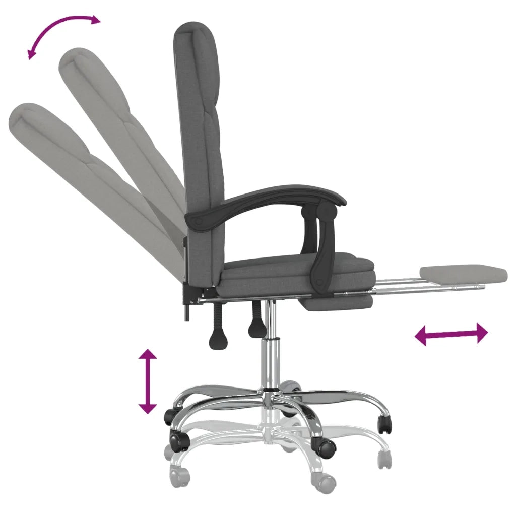 Poltrona da Ufficio Reclinabile Grigio Scuro in Tessuto cod mxl 34060