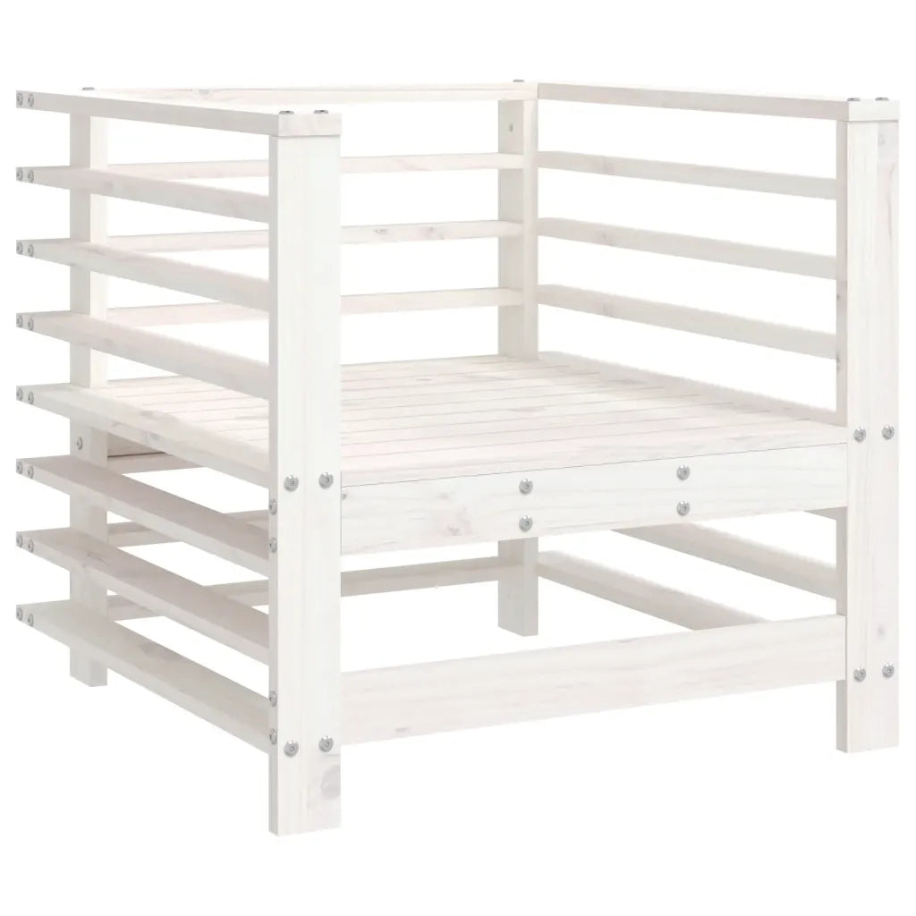 Sedia da patio-Sedie da Giardino con Cuscini 2pz Legno Massello di Pino Bianco 868446
