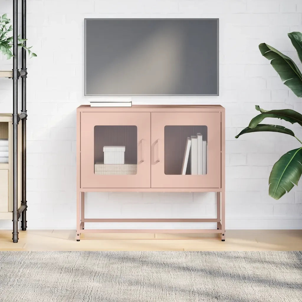 Mobile TV Rosa 68x39x60,5 cm in Acciaio Laminato a Freddo 853333