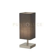 Lampada da tavolo Valley - Argento satinato e paralume grigio scuro