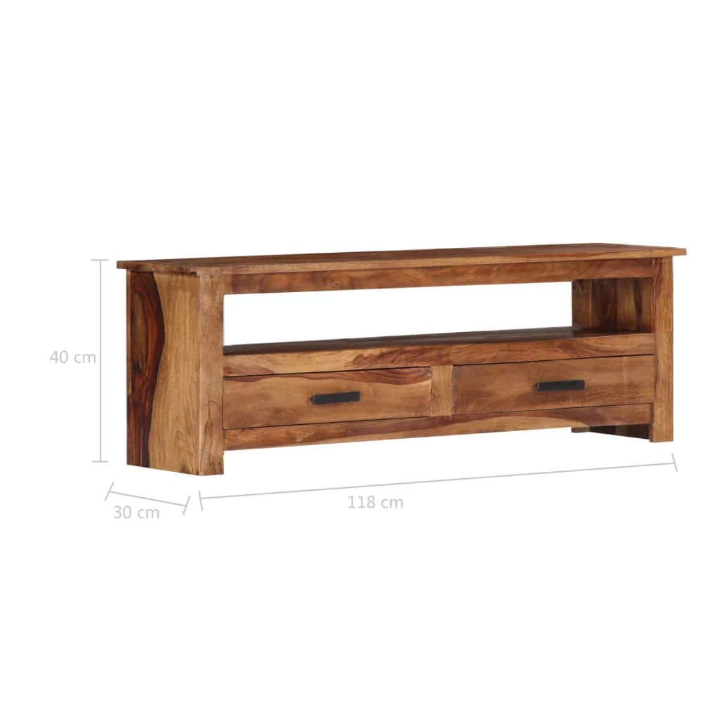 Pratico mobile porta TV/credenza di design 118 cm legno massello di sheesham 2502277