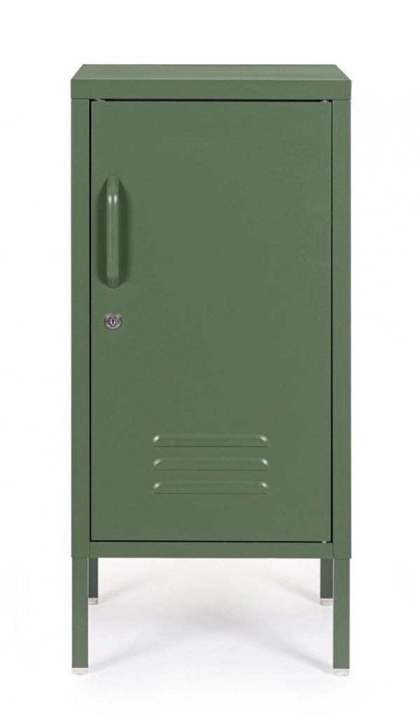 Comodino 1 Anta 40x35x76 cm Cambridge in Acciaio Verde