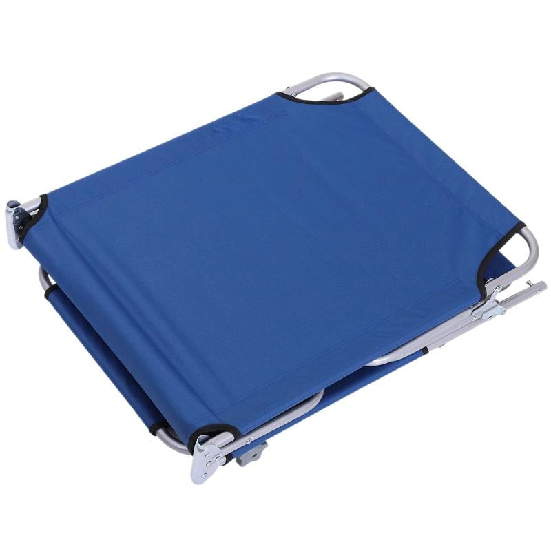 LETTINO PRENDISOLE DA GIARDINO SDRAIO PIEGHEVOLE CON TETTUCCIO BLU