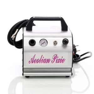 Compressore per aerografo AS176 a 1 cilindro, silenzioso e oil free 3 bar, con manometro