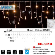 Trade Shop - Tenda Luminosa Natalizia 92 Led Luce Calda Fissa + Bianca Intermittente Xc-3010 -