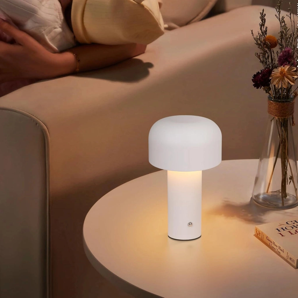 ZMH Lampada da tavolo LED wireless metallo moderna 2W batteria ricaricabile dimmerabile per soggiorno