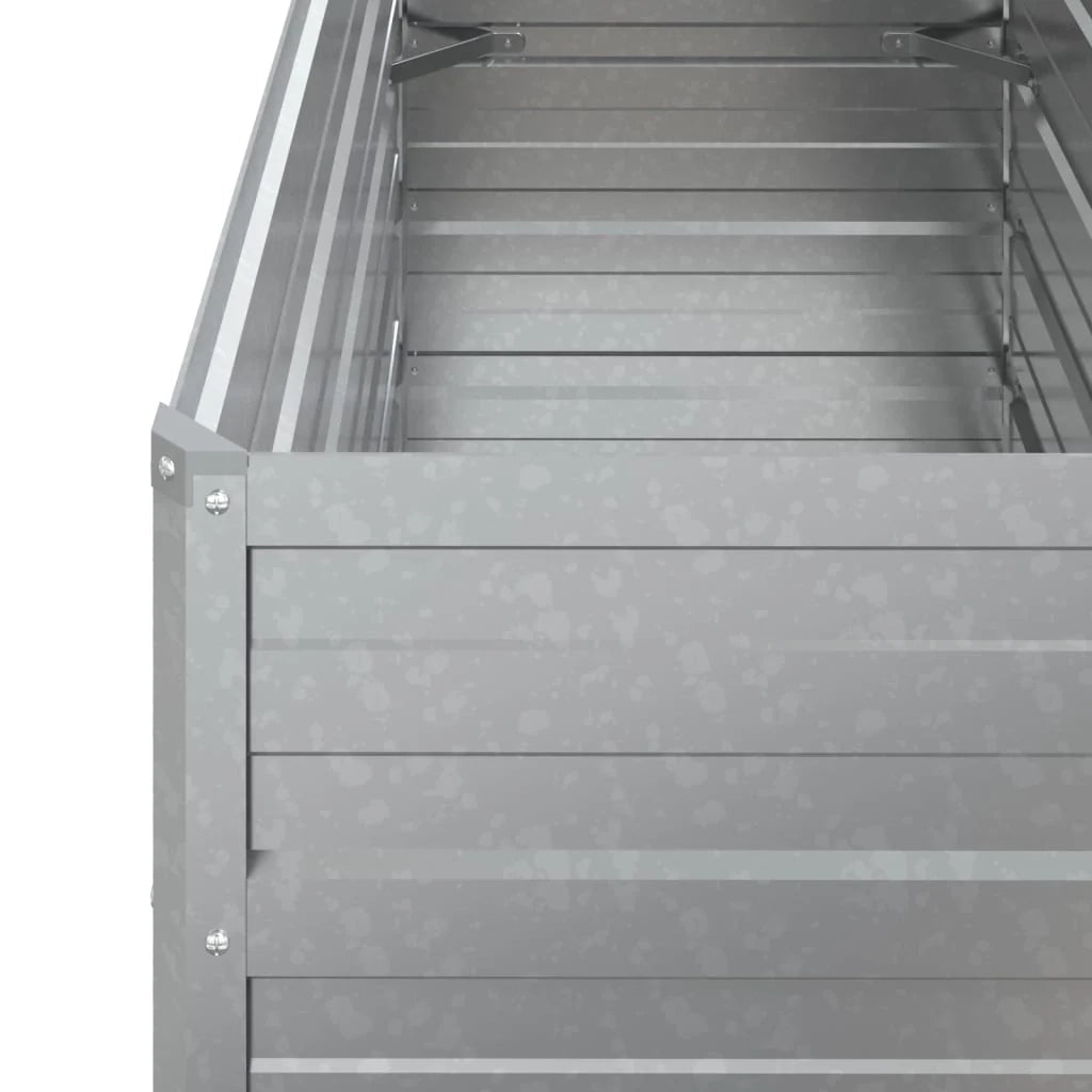 Fioriera rialzata per piante fiori patio giardino 100 x 40 x 77 cm acciaio zincato argento 02_0039301