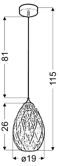 Lampada a sospensione Candellux GRAN 31-51455 nera oro Ø19