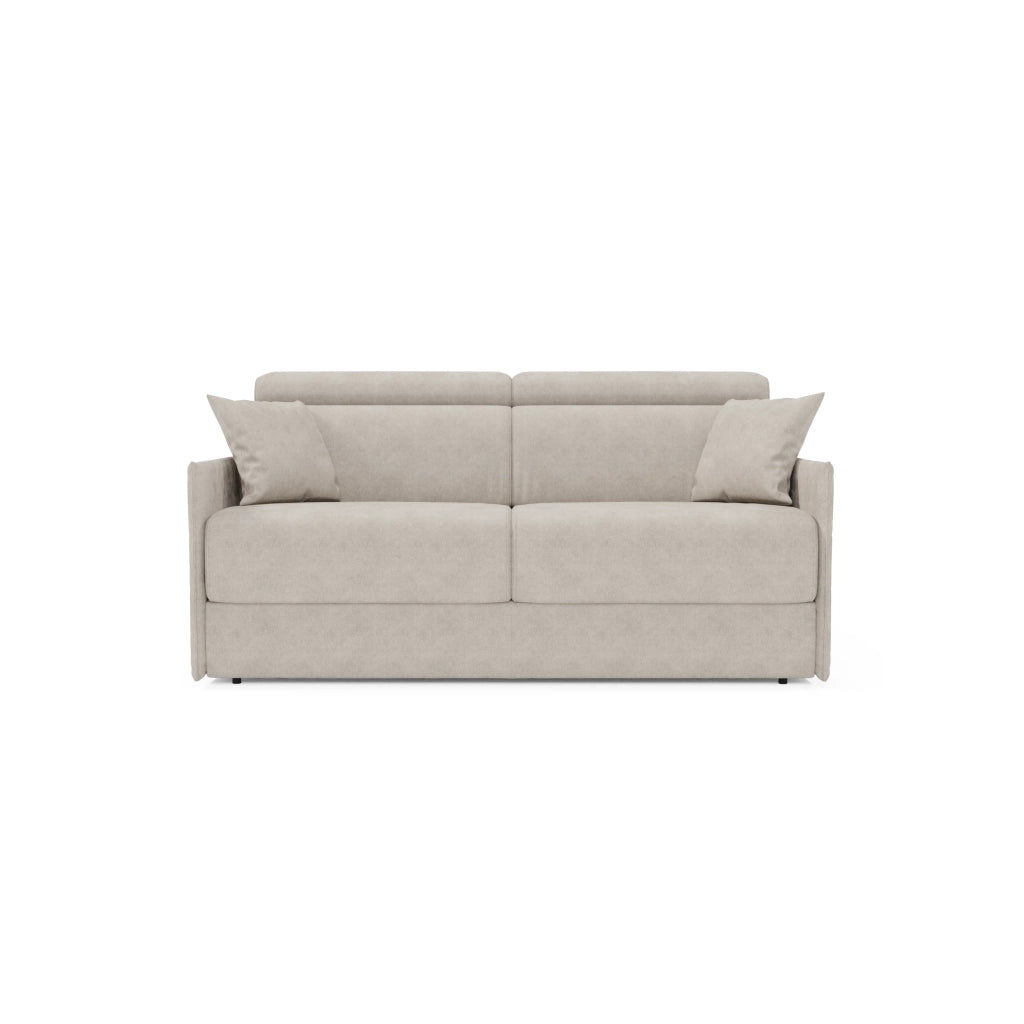 Miryam Divano letto con poggiatesta reclinabili e comfort maxi - design compatto in morbido tessuto smacchiabile T31 149 cm panna
