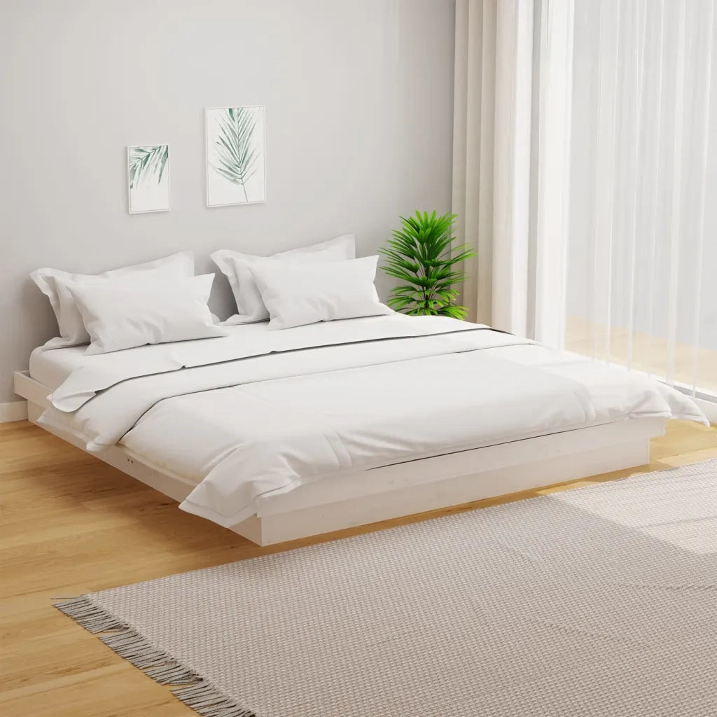Giroletto-Struttura Letto Bianco in Legno Massello 180x200 cm Super King 989346
