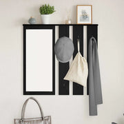 vidaXL Appendiabiti a muro con lo scaffale Rovere nero 84 x 10 x 80 cm