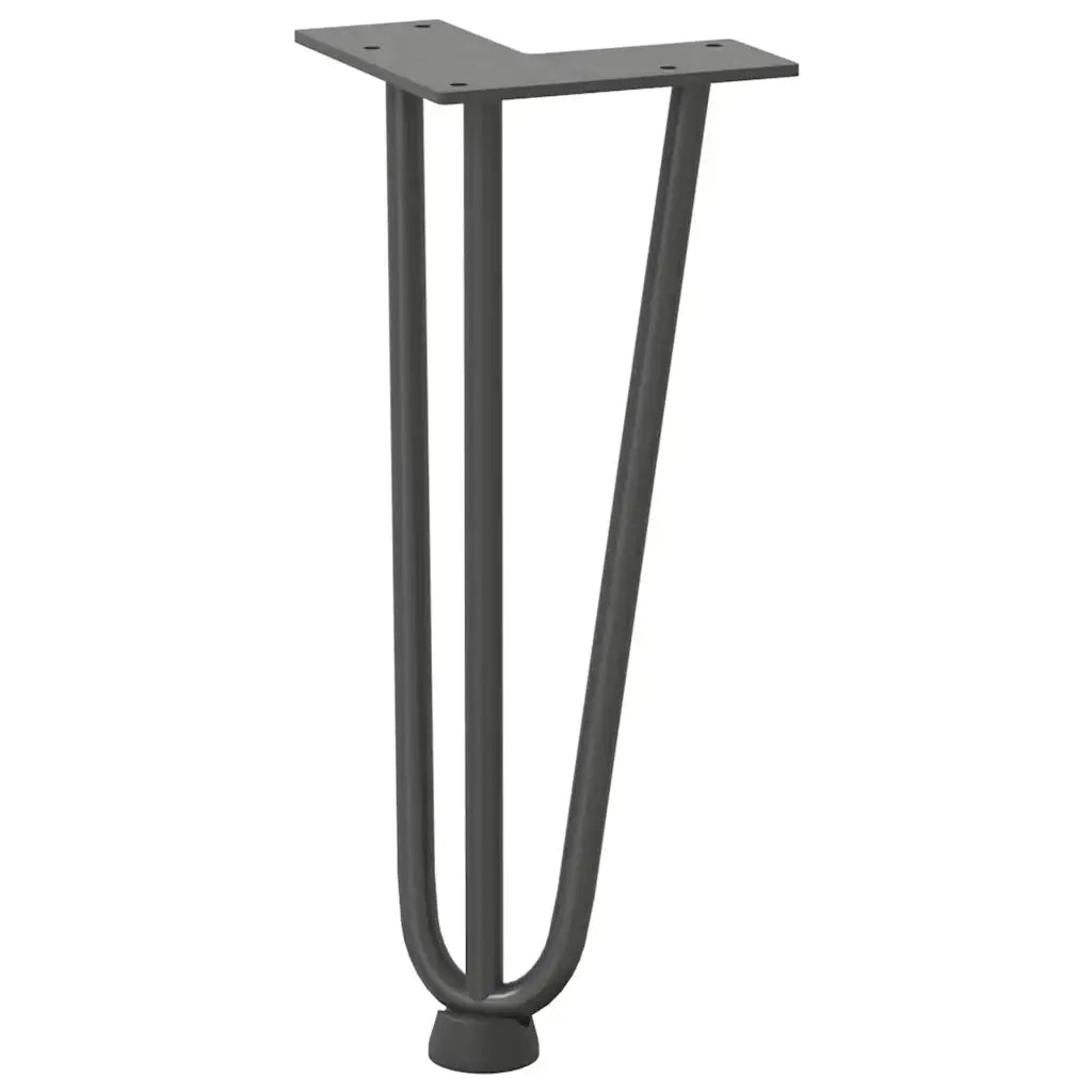 Gambe a forcina per tavolino 4 pz antracite 30 cm acciaio massiccio 4012438