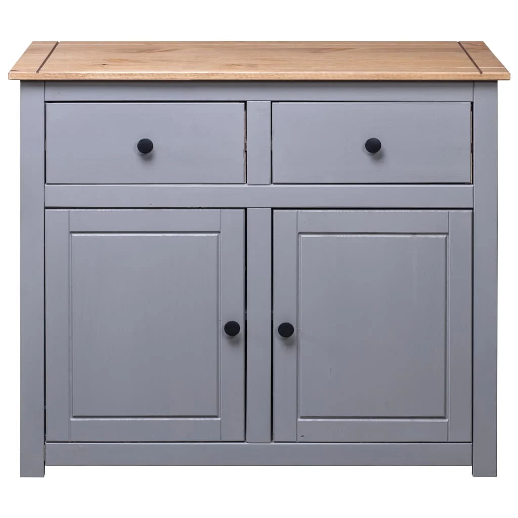 Buffet credenza cassettiera armadio mobile contenitore organizer per cucina soggiorno salotto 93 x 40 x 80 cm Pino massiccio assortimento grigio Panama 02_0031810