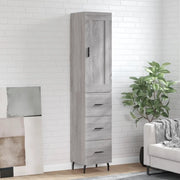 Credenza-Buffet-Armadio da cucina Grigio Sonoma 34,5x34x180 cm in Legno Multistrato 432999