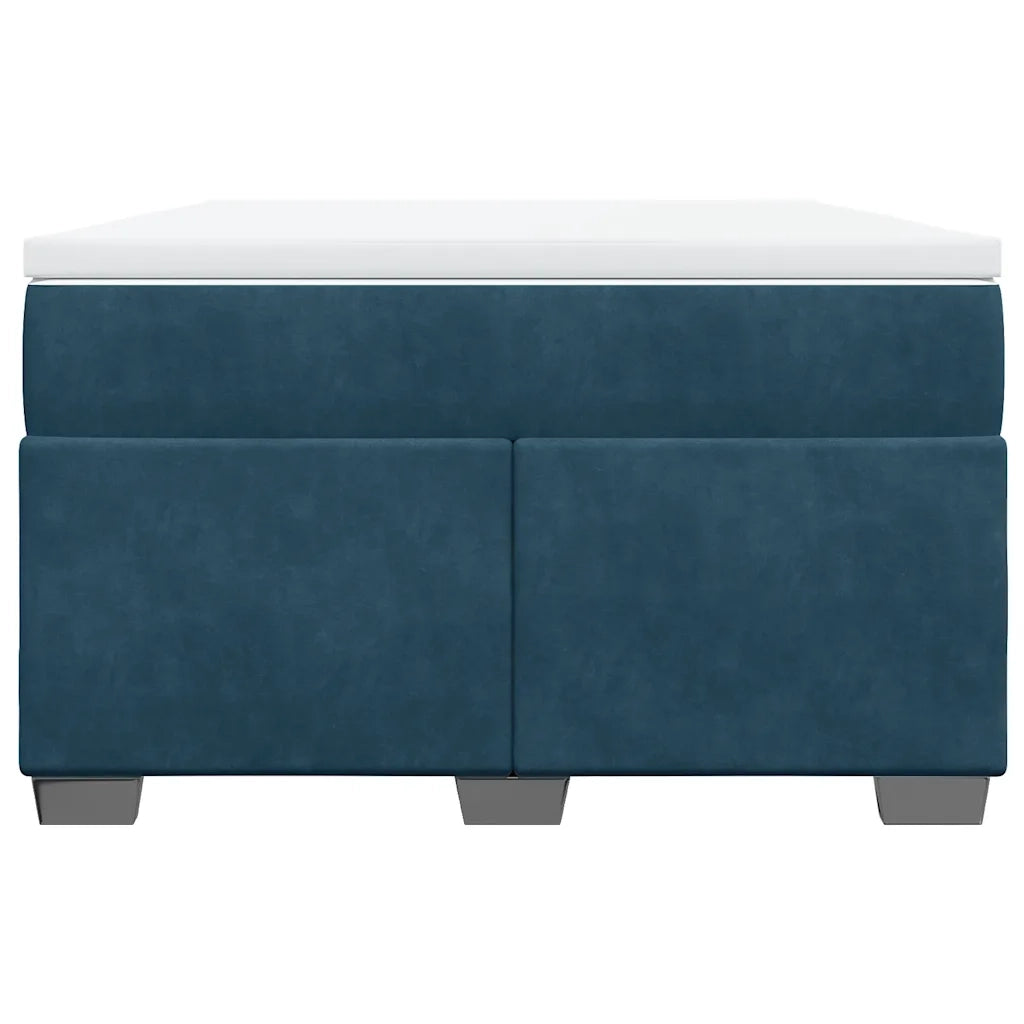 Giroletto a Molle con Materasso Blu Scuro 120x200 cm in Velluto 3285279