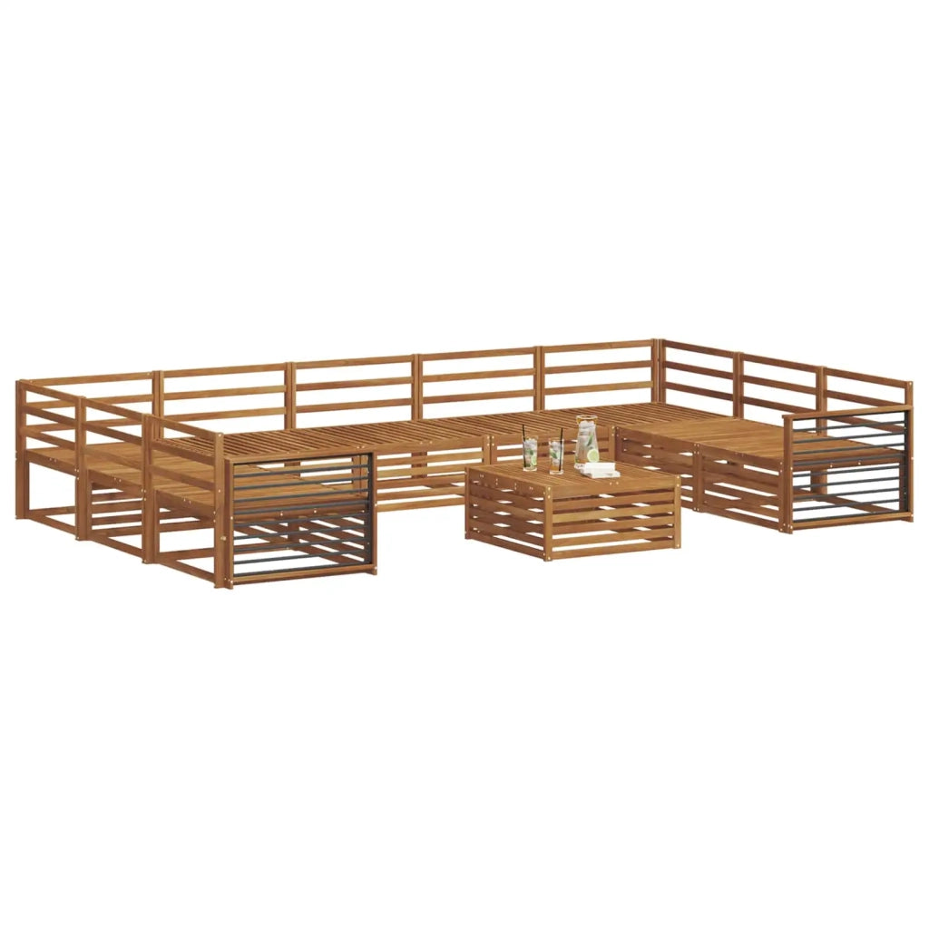Set divani 10 pcs Naturale Legno di Acacia Massello