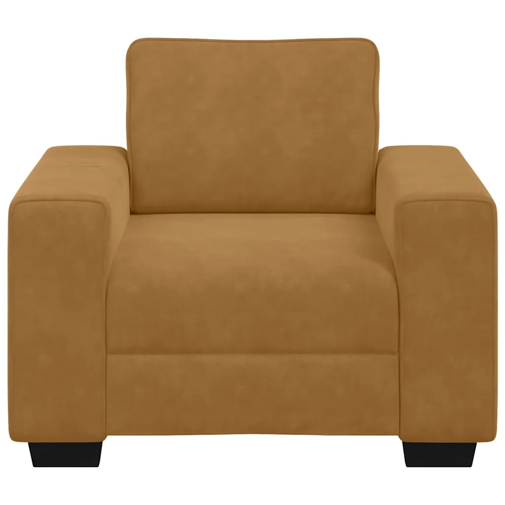 Divano Sedia Marrone 100x77x82 cm Velluto 4105254