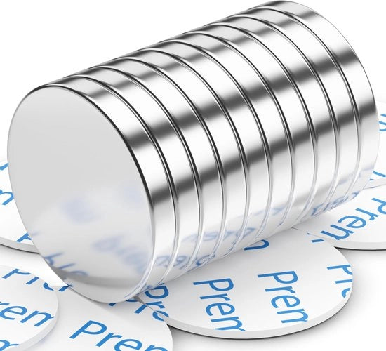 10 pezzi 15 mm x 2 mm neodimio extra forte, forte per lavagne magnetiche, magnetico con adesivo a doppia faccia, magnetico per attrezzi, tavole in legno, vetro, pareti, plastica.