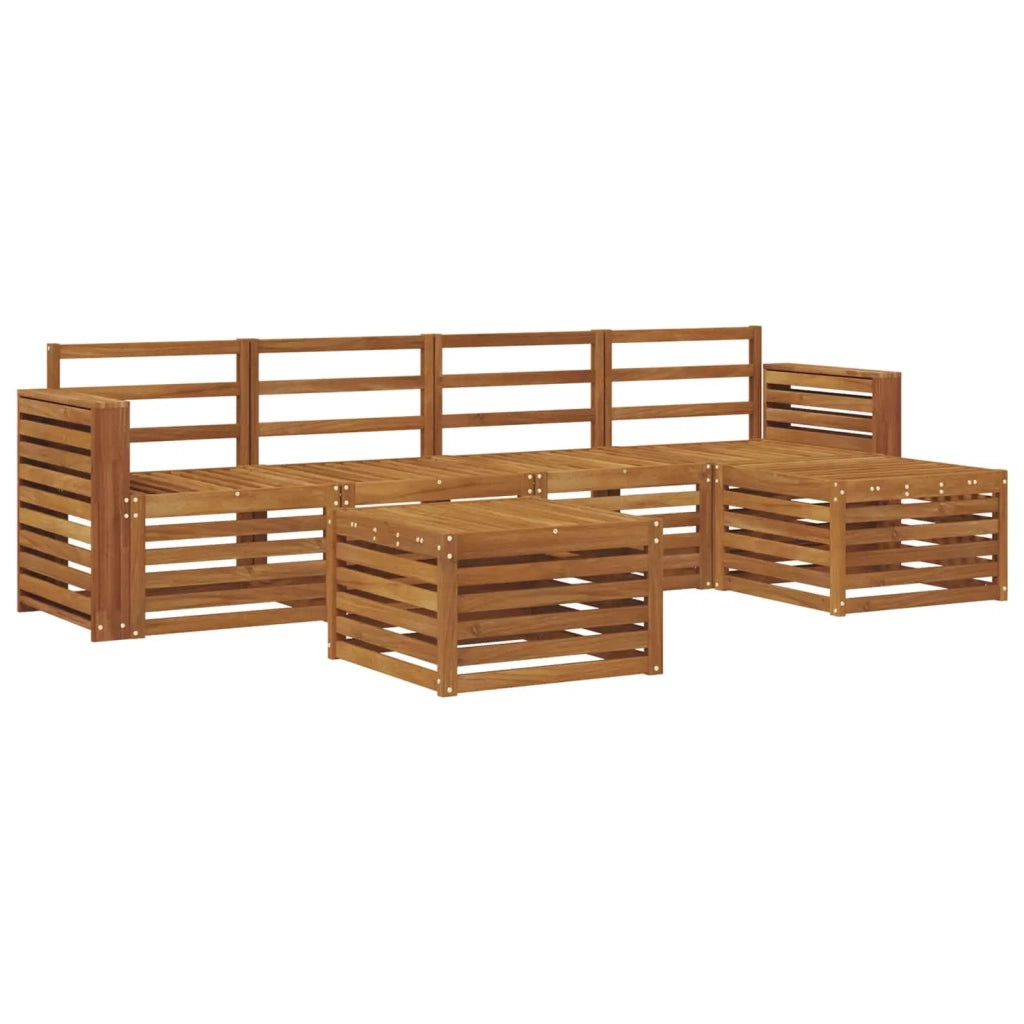 Set divani 6 pcs Naturale Legno di Acacia Massello 3374694
