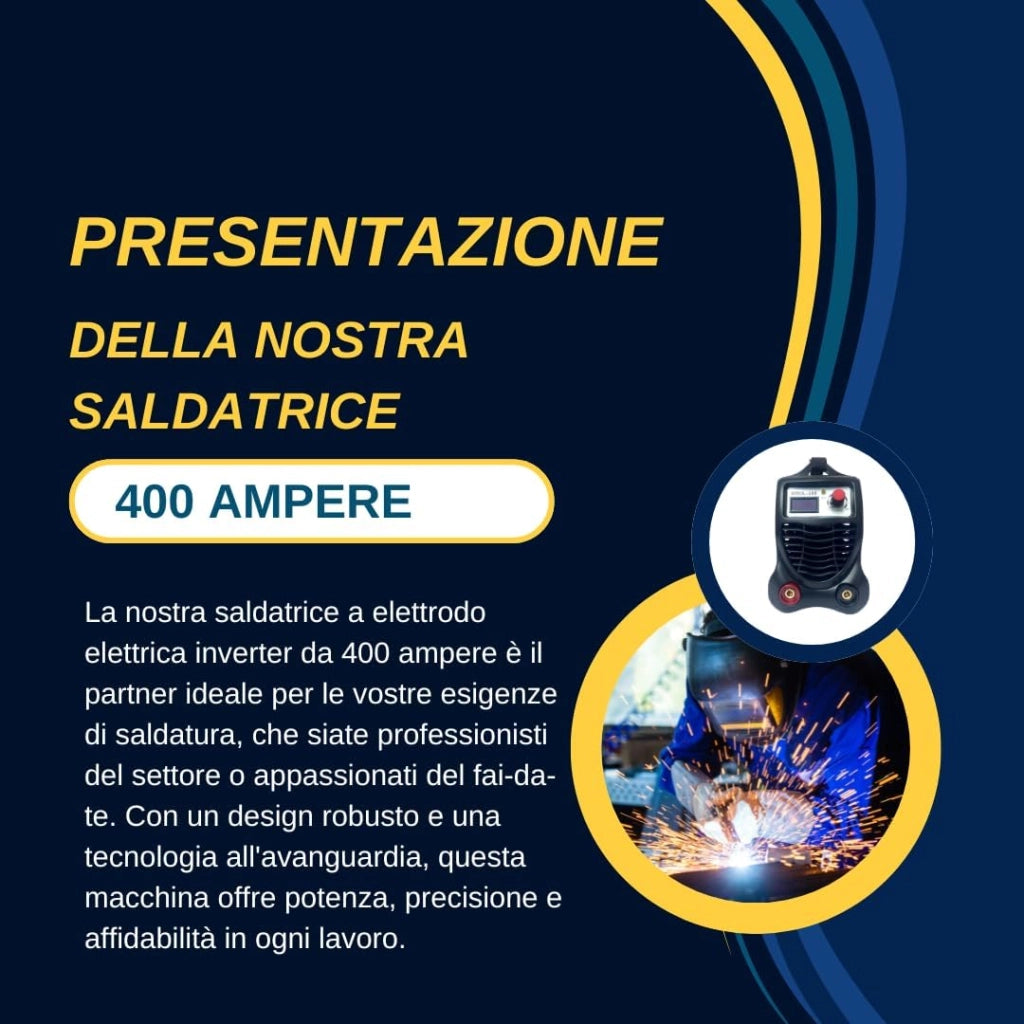 Saldatrice Inverter 400 Ampere, Saldatrice a Elettrodo per Saldatura con Inverter