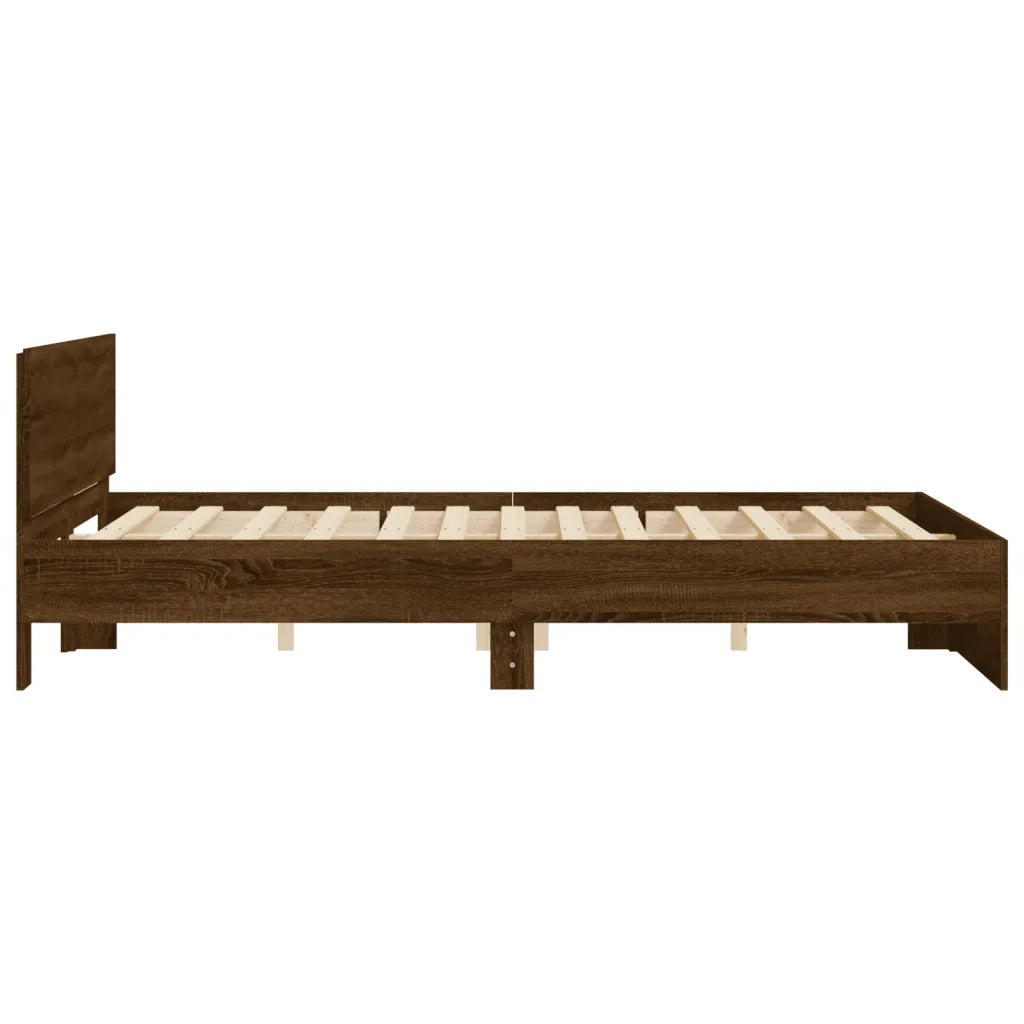 Giroletto con Testiera-Struttura Letto con testiera Rovere Marrone 150x200 cm