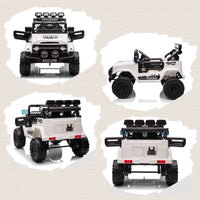 Macchina Fuoristrada per Bambini 99x66x68.5 cm con Fanali Clacson e Telecomando in PP e Metallo Bianco