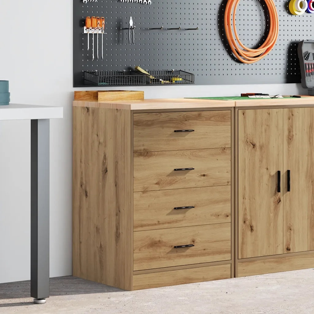 Armadietto per Garage in Rovere Artigianale 60x51x85 cm