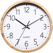 Orizzontale parete orologio 30 cm, imitazione legno, design elegante per soggiorno e camera da letto