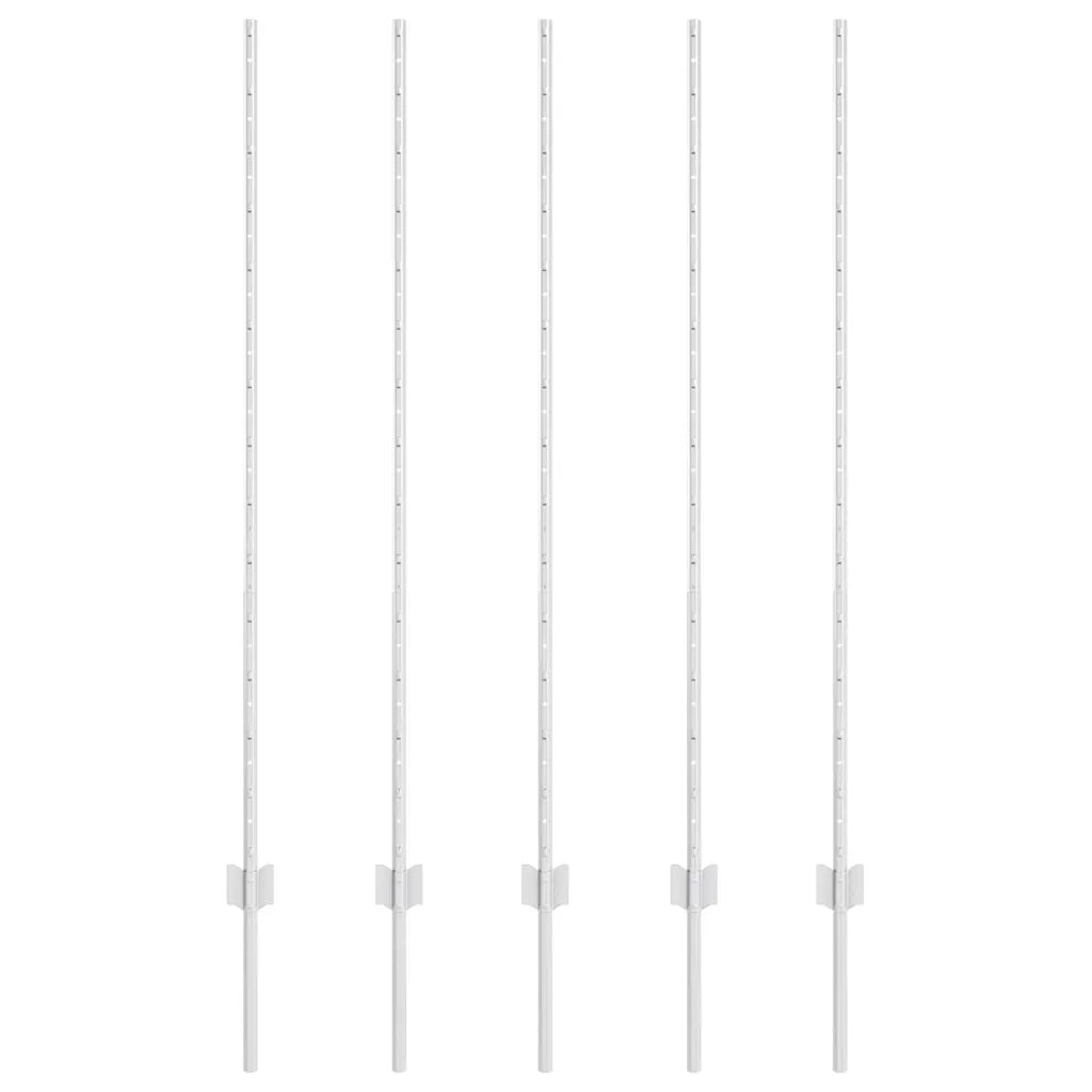 Palo della recinzione 5 pcs Argento 140 cm Acciaio 42006300