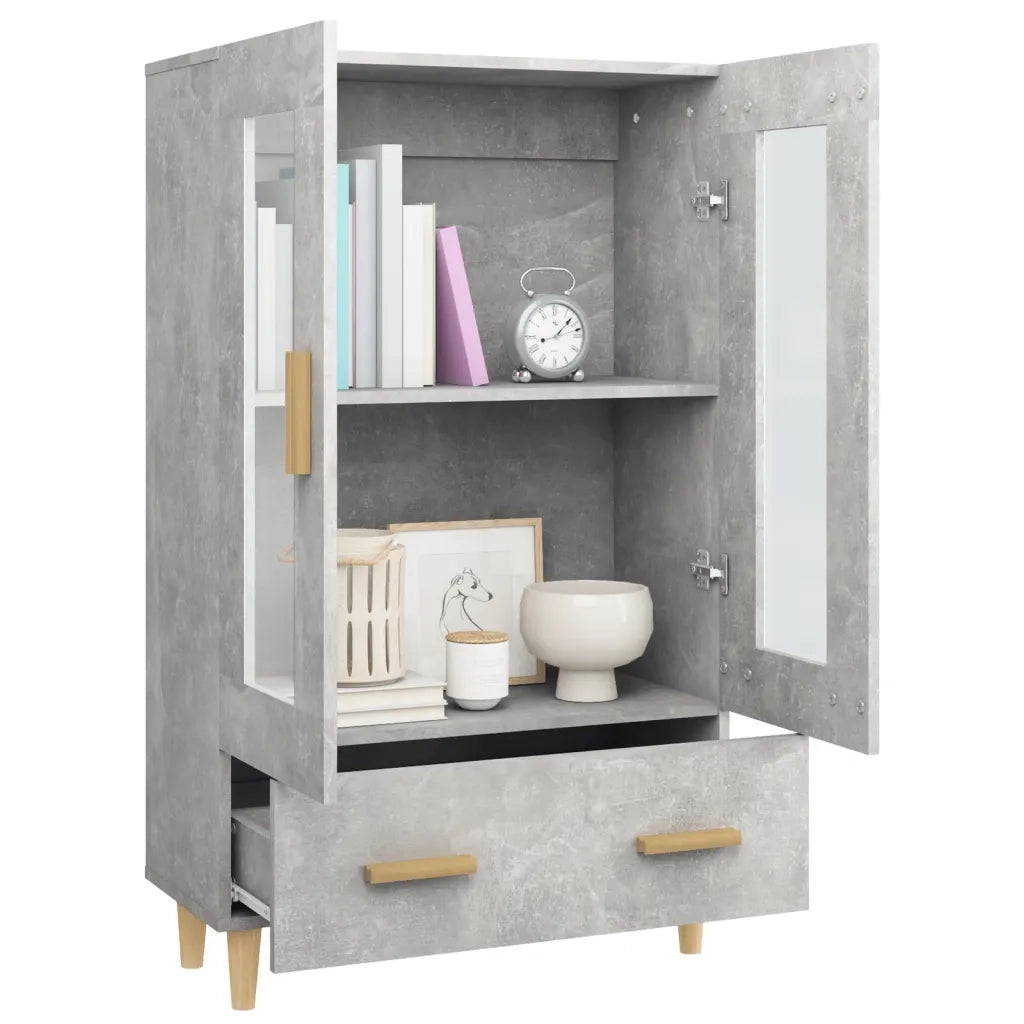 Credenza Grigio Cemento 70x31x115 cm in Legno Multistrato 812550