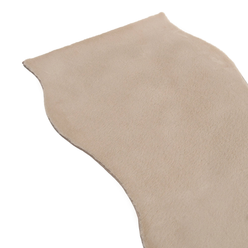 Tappeto Moderno Beige in Ecopelliccia a Pelo Lungo 80x300 cm per Soggiorno e Ingresso