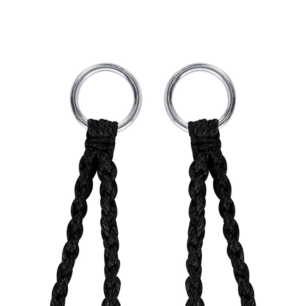 Sedia sospesa poltrona pensile Sedia a dondolo per interni in macramè Nero intrecciato in stile Boho