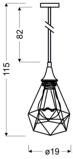 Lampada a sospensione Candellux Graf nera Ø19cm E27