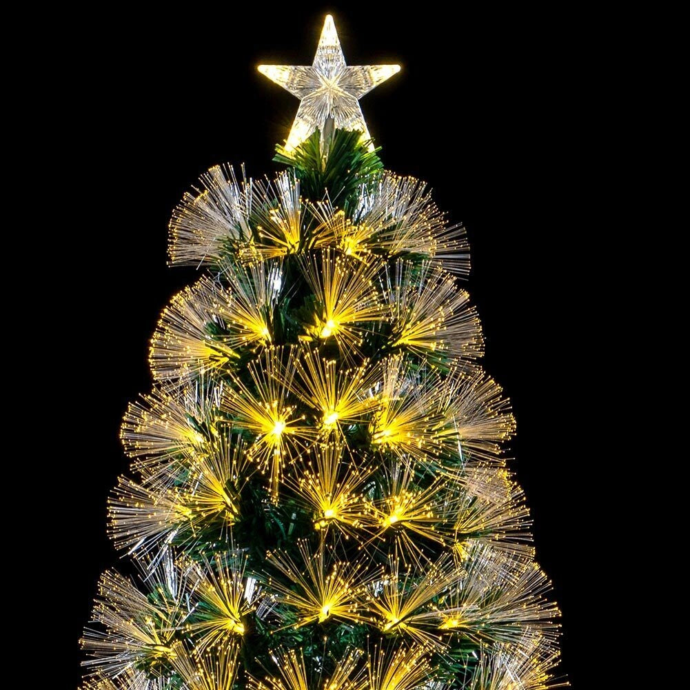 Albero di natale Luminoso 180 cm con Luci LED Fibra Ottica Bianco Caldo