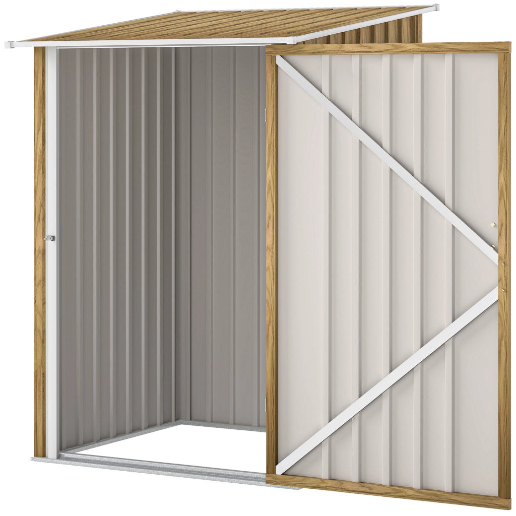 Casetta Giardino Attrezzi in Acciaio ¨C Zephmum ¨C Marrone Chiaro 100x104x160 cm